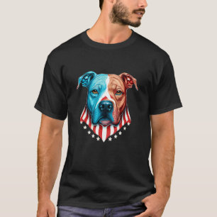 Camiseta Divertido Pit Bull Patriótico Mamá de Pit Bull o