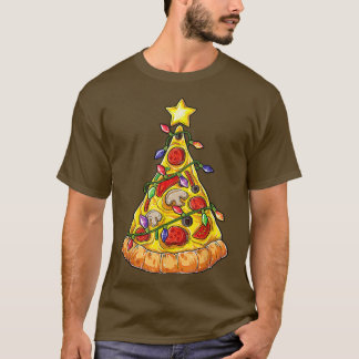 Camiseta Divertido Pizza Árbol de Navidad enciende Navidad 