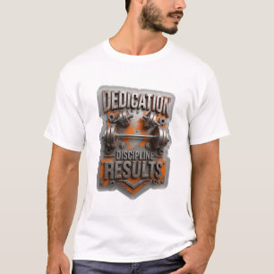 Camiseta Divertido Plata DEDICACIÓN DISCIPLINA RESULTADOS
