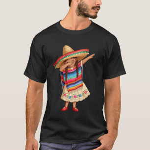 Camiseta Divertido Poncho Mexicano Dabbing Sombrero Cinco d