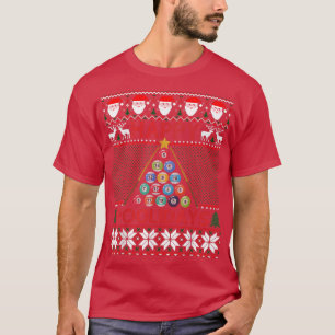 Camiseta Divertido Pool Árbol de Navidad Billiards Ugly Swe