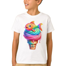 Divertido postre de pescado helado helado helado d