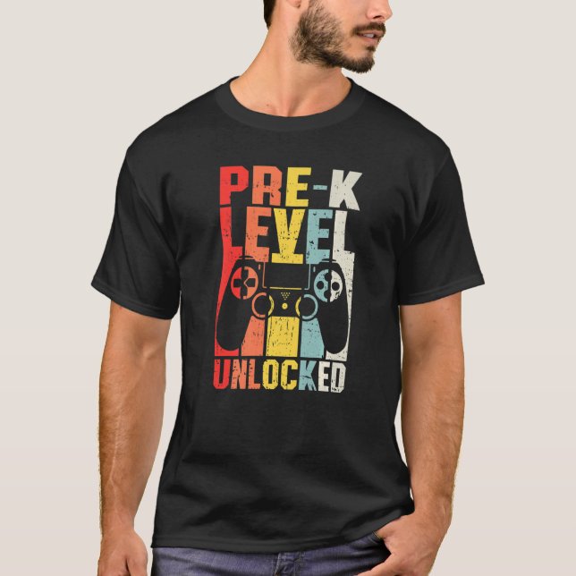 Camiseta Divertido pre K Level Unlocked Video Gamer De Vuel (Anverso)