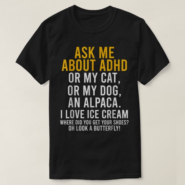 Camiseta Divertido pregúntame sobre el autismo contra el TD (Diseño del anverso)