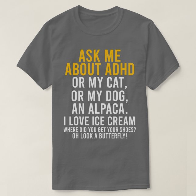 Camiseta Divertido Pregúntame sobre el autismo de Adhd con  (Diseño del anverso)