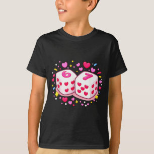 Camiseta Divertido Preppy 67 San Valentín Seis Siete Dados