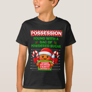 Camiseta Divertido Preso de Pan de Jengibre Navidad Familia