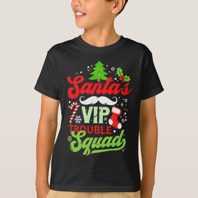 Camiseta Divertido problema de escuadrón de vip de Navidade (Anverso)