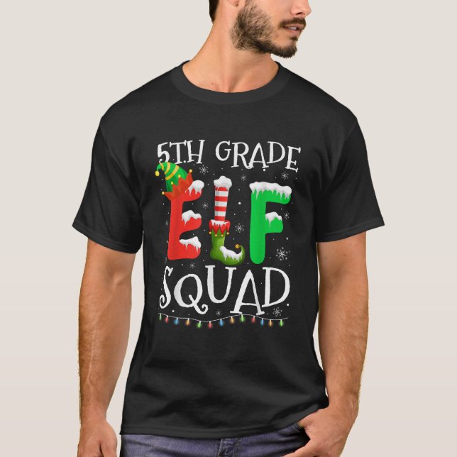 Camiseta Divertido profesor de escuadrón de elfos de quinto (Anverso)