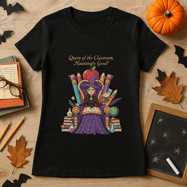 Camiseta Divertido profesor de Halloween Reina del aula (Subido por el creador)