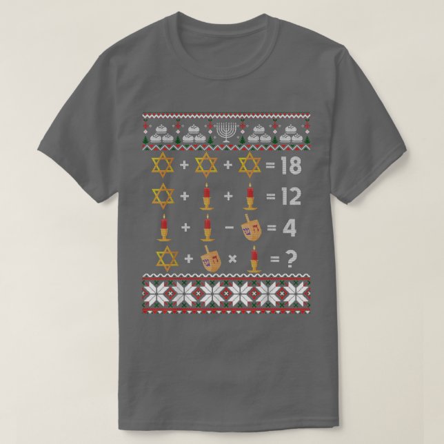 Camiseta Divertido profesor de matemáticas judías de Hanukk (Diseño del anverso)