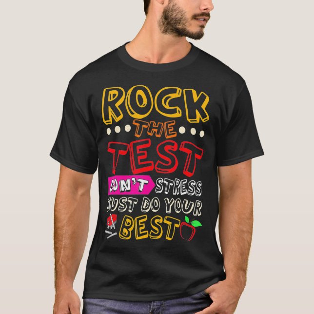 Camiseta Divertido profesor de pruebas Rock el examen de pr (Anverso)