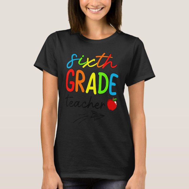 Camiseta Divertido profesor de sexto grado de vuelta a la e (Anverso)