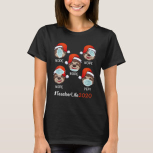 Camiseta Divertido profesor Navidad Life 2020 Sloth llevand