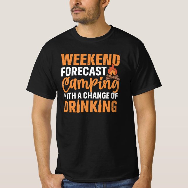 Camiseta Divertido pronóstico de clima de camping (Anverso)