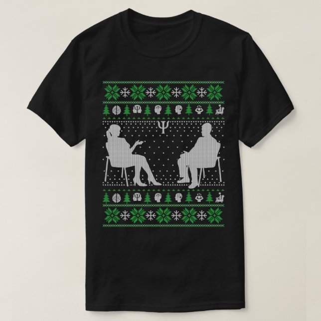 Camiseta Divertido psicólogo Navidades de psicología sudoro (Diseño del anverso)