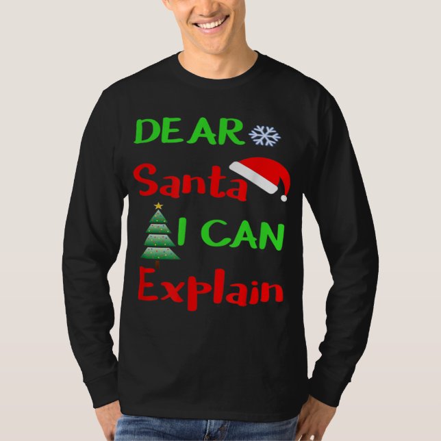 Camiseta Divertido querido Papá Noel puedo explicar a los N (Anverso)