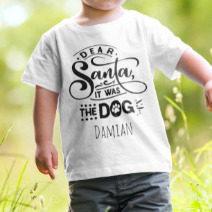 Camiseta Divertido Querido Santa fue el Perro Nombre Person