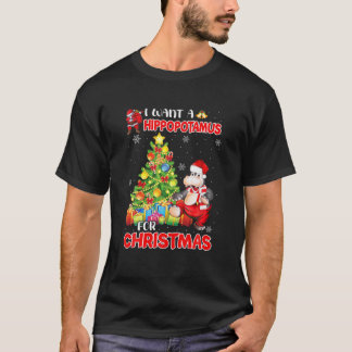 Camiseta Divertido Quiero Un Hipopótamo Para Los Navidades 