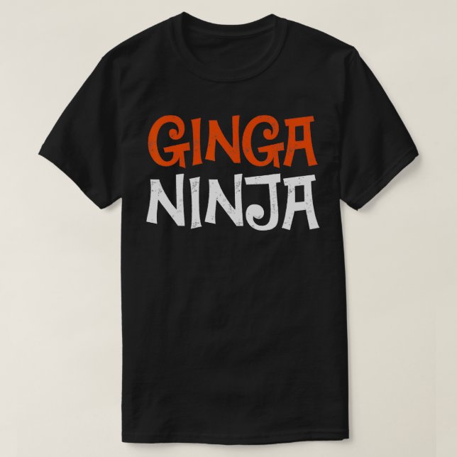 Camiseta Divertido Red Hair Ginger Ginga Ninja Dice (Diseño del anverso)