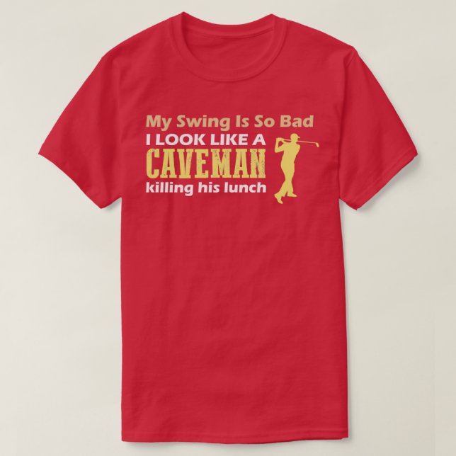 Camiseta Divertido Regalo de canto de golf para él Mi swing (Diseño del anverso)