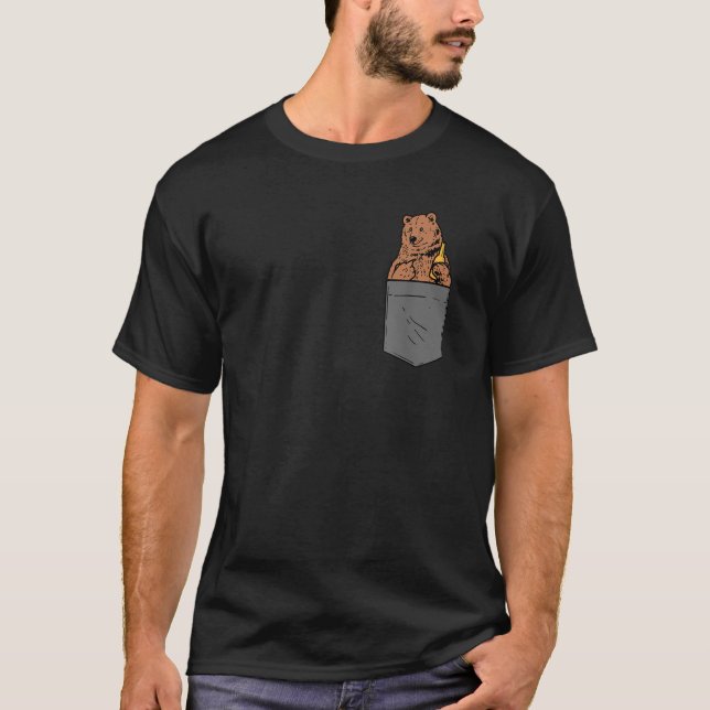 Camiseta Divertido regalo de Fiesta pardo de oso de cerveza (Anverso)