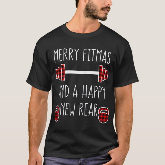 Camiseta Divertido regalo de Navidad a Merry Fitmas y un fe (Anverso)