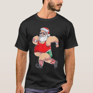 Camiseta Divertido regalo de Navidades Santa que corre jogg