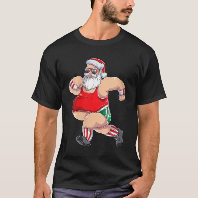 Camiseta Divertido regalo de Navidades Santa que corre jogg (Anverso)