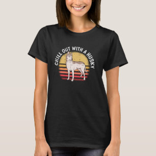 Camiseta Divertido Relajarse Perro Husky Siberiano Retro Ca