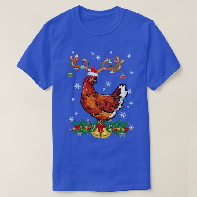 Camiseta Divertido reno de pollo Ornamenta Santa Chris (Diseño del anverso)