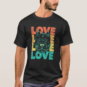 Camiseta Divertido Retro Amo A Mi American Pit Bull Terrier