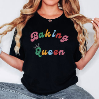 Camiseta Divertido Retro Baking Queen Royal Wommes