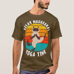 Camiseta divertido retro de yoga madafakas gato siamés haci