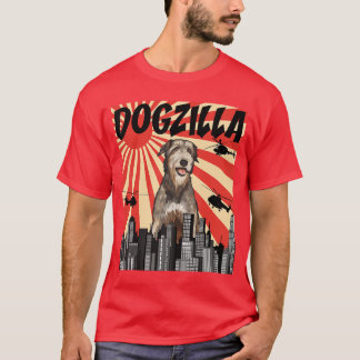 Camiseta Divertido Retro Dogzilla Japonés Lebrel Irlandés f