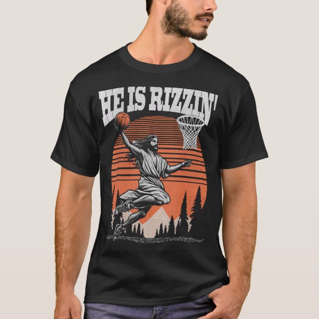 Camiseta Divertido Retro Está Jugando Rizzin Christian East (Anverso)