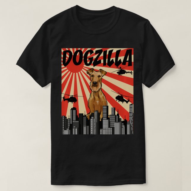 Camiseta Divertido retro japonés Dogzilla Irish Terrier Pul (Diseño del anverso)