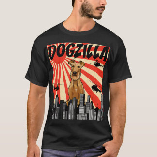 Camiseta Divertido retro japonés Dogzilla Irish Terrier Pul