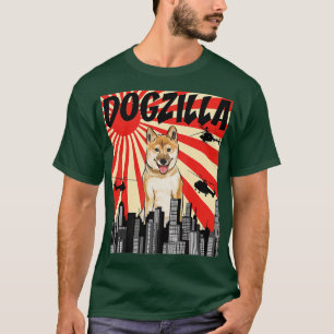 Camiseta Divertido retro japonés dogzilla Shiba Inu