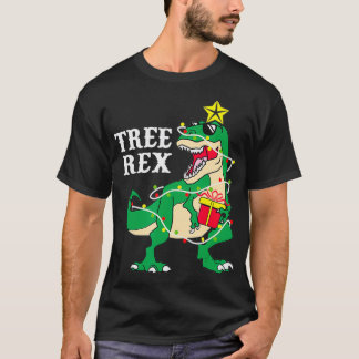 Camiseta Divertido Rex De Árbol Con Navidades Enfoca A Dino