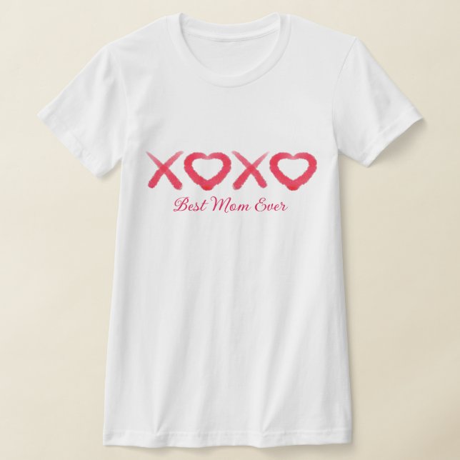 Camiseta Divertido rojo angustiado XOXO besó a la mejor mam (Distribución)