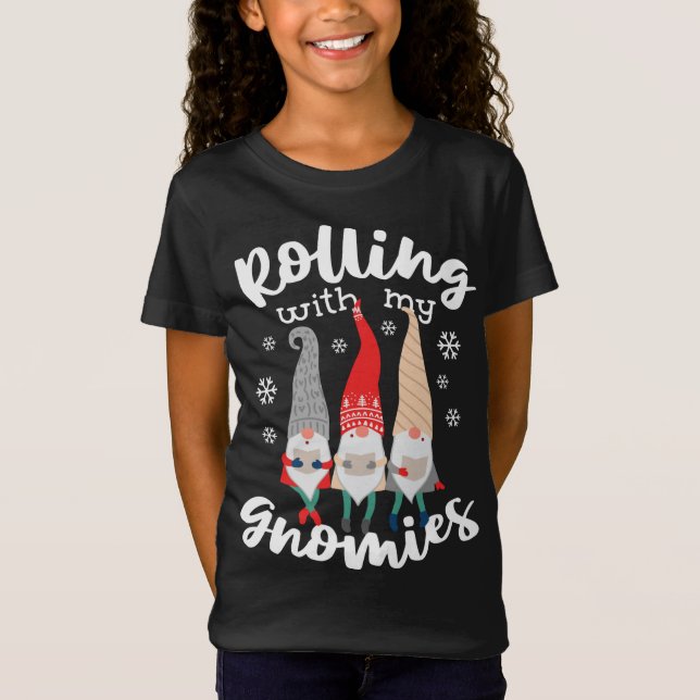 Camiseta Divertido Rolling with My Gnomies Navidad Gnomes (Anverso)