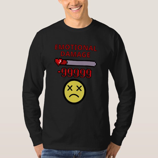 Camiseta Divertido Rollo De Memes Para El Daño Emocional (Anverso)