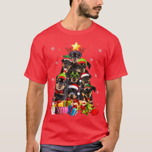 Camiseta Divertido Rottweiler Christmas Tree Giftss Xmas