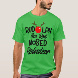 Camiseta Divertido Rudolph El Reno Rojo Nosed Xmas Gráfico