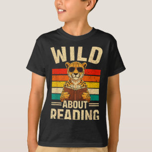 Camiseta Divertido salvaje por leer libro retro guepardo ch
