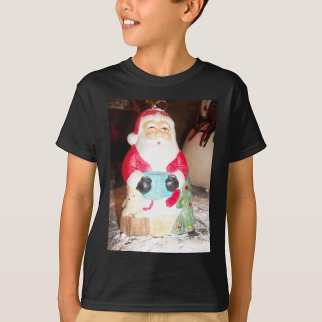 Camiseta Divertido Santa con la impresión de arte de nieve (Anverso)