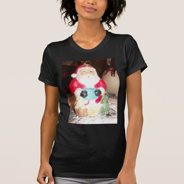 Camiseta Divertido Santa con la impresión de arte de nieve (Anverso)