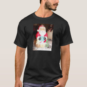 Camiseta Divertido Santa con la impresión de arte de nieve