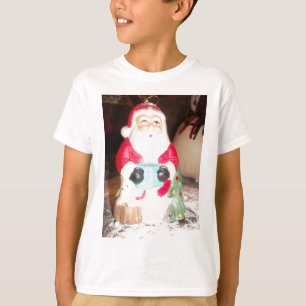 Camiseta Divertido Santa con la impresión de arte de nieve